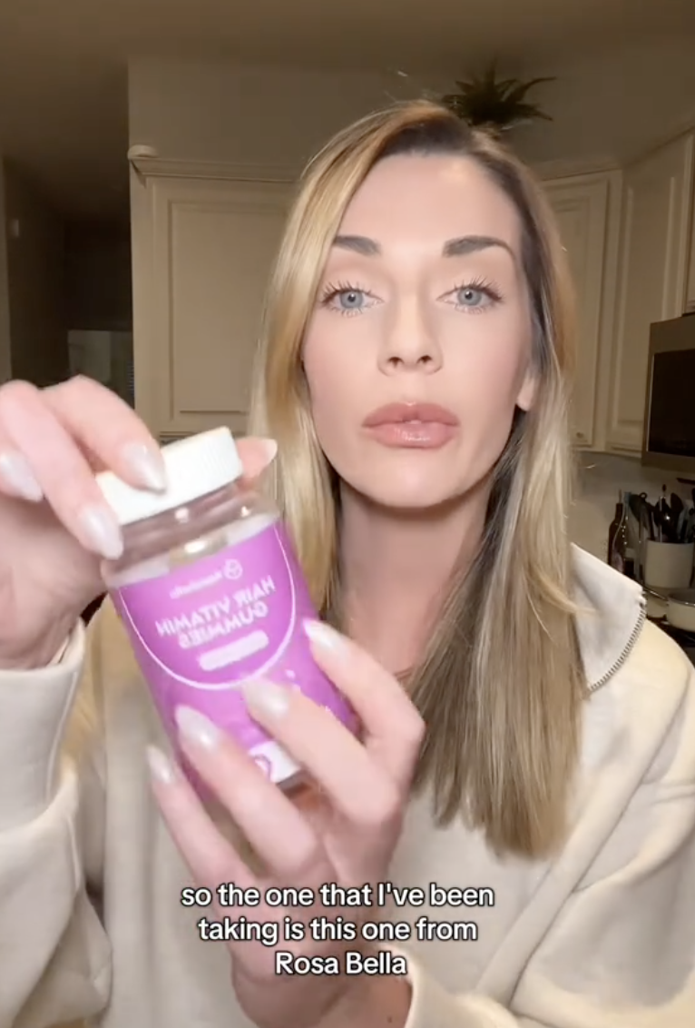 woman talking about hair loss